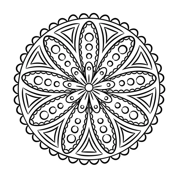 Doodle Mandala Coloring Page — Stock Vector
