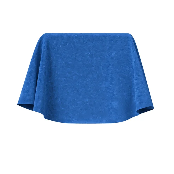 Box covered with blue velvet fabric. — Stock Photo, Image