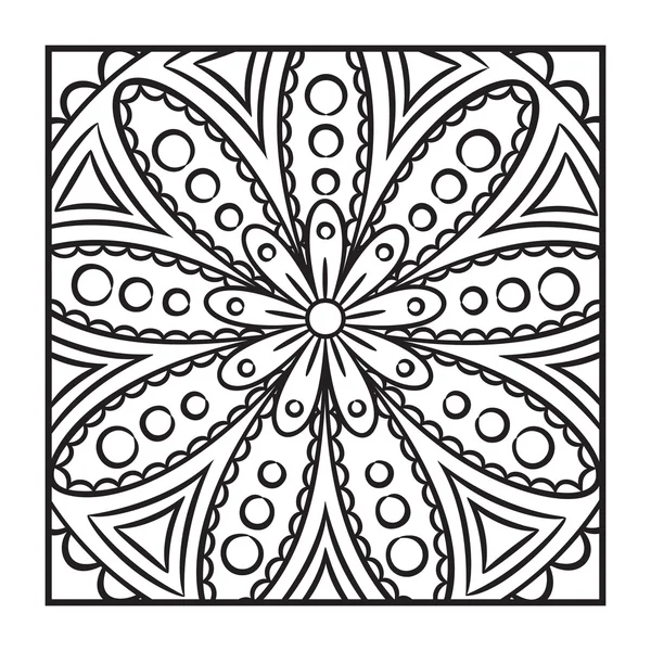 Doodle Mandala kleurplaat — Stockvector