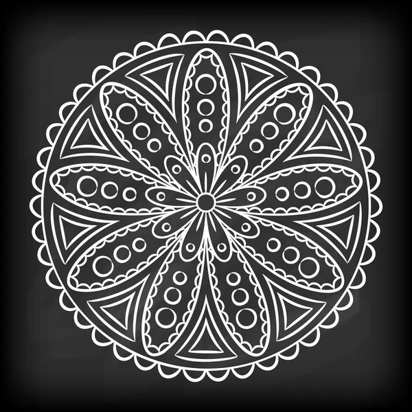 Doodle Mandala Flower — Stock Vector