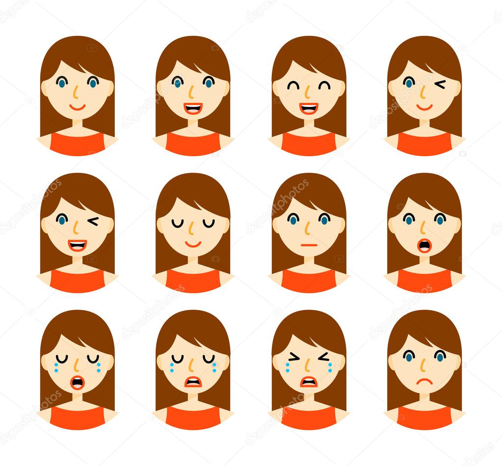 Femmes expressions faciales image vectorielle par paketesama © Illustration 121935424