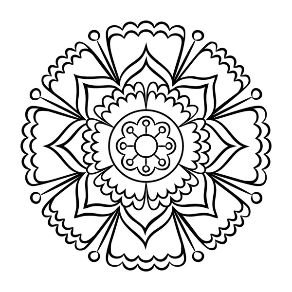 Doodle Mandala kleurplaat — Stockvector