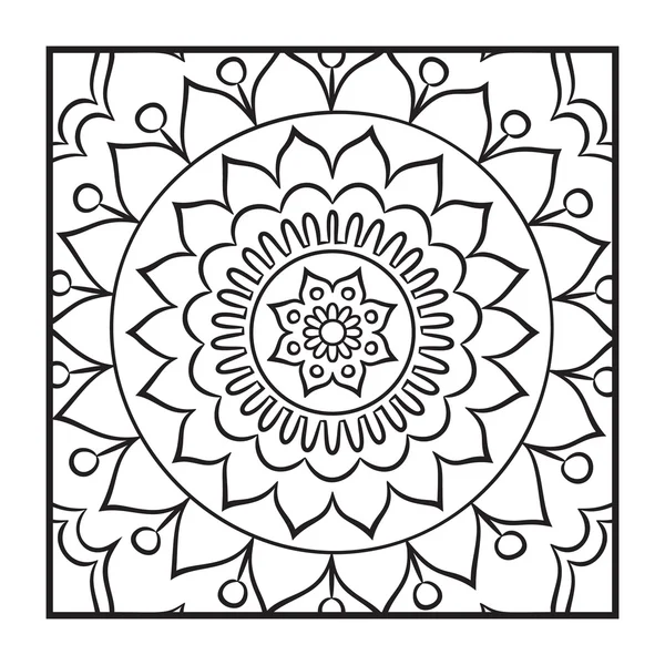 Doodle Mandala Coloring Page — Stock Vector