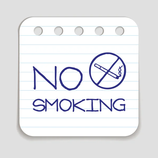 Ingen rökning doodle ikon. — Stock vektor
