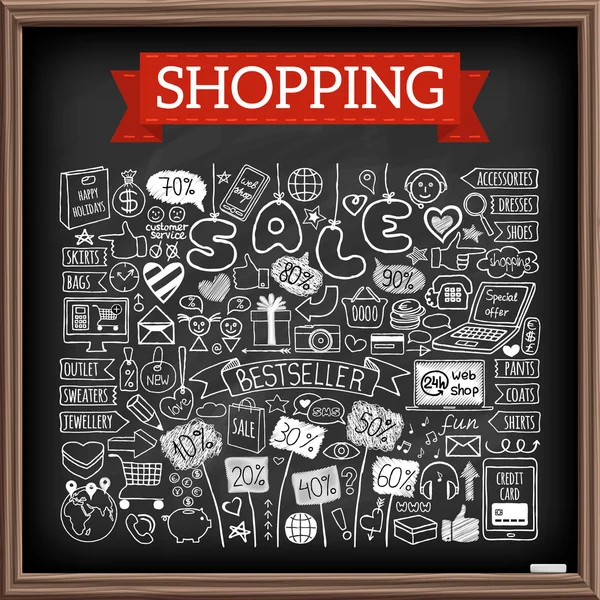 Shopping doodle set — Stock Vector