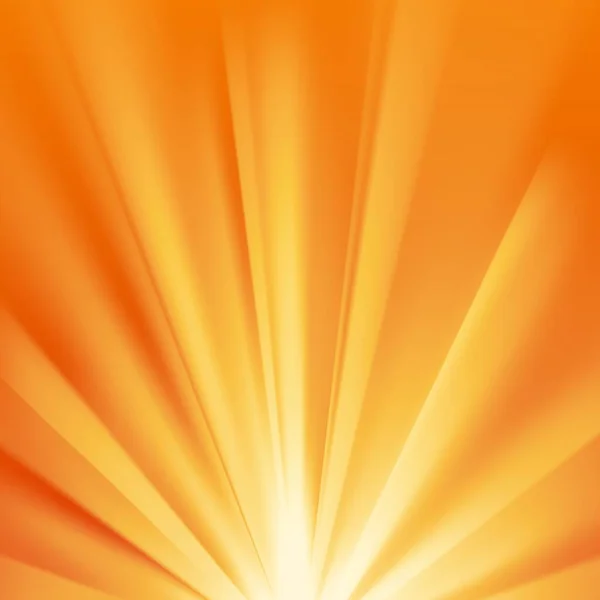 Rayos amarillos de sol con destello naranja cálido — Vector de stock