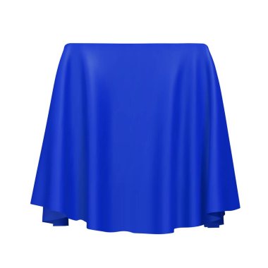 Blue fabric covering a cube or rectangular shape, isolated on white background. Can be used as a stand for product display, draped table. Vector illustraion clipart