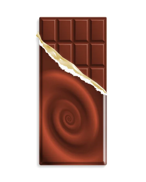 Barre Chocolat Lait Dans Emballage Avec Tourbillon Chocolat Peut Être — Image vectorielle