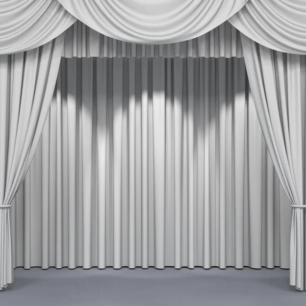 Wide Stage Curtains Luxury Wide Velvet Drapes Silk Drapery Realistic — Stock Photo, Image