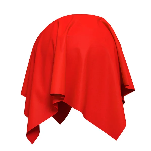 Esfera Cubierta Con Tela Seda Roja Aislado Sobre Fondo Blanco —  Fotos de Stock