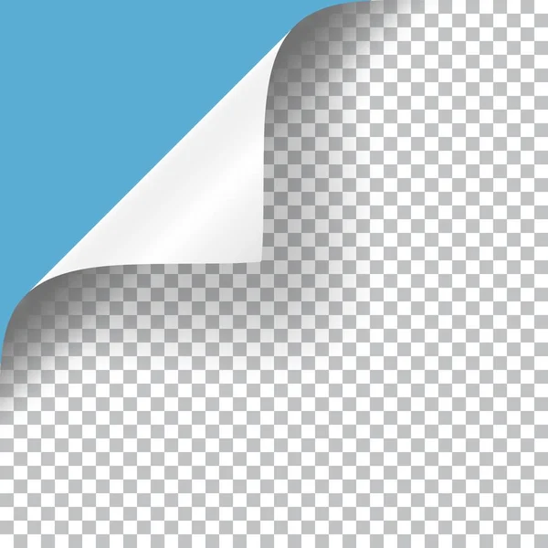 Lockige Ecke Eines Papierblattes Realistische Vektorillustration Mit Transparentem Schatten — Stockvektor