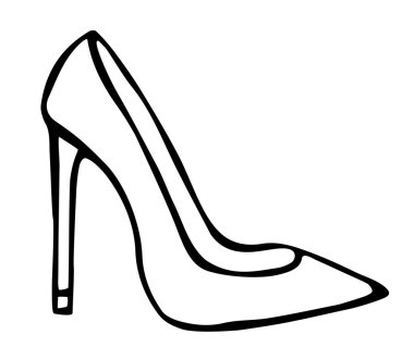 Doodle yaz topukluları sanat tarzında çizilmiş.