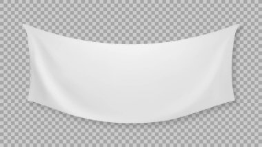 Katlı beyaz tekstil afişi