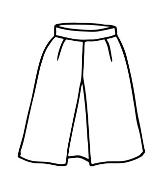 El çizimi kadınlar, beyaz arka planda izole edilmiş kalem çizgisi tarzında etek karalarlar. Vektör illüstrasyonu