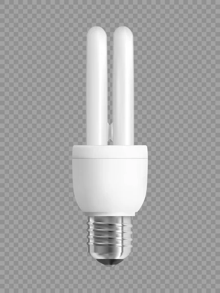 Energiesparlampen Auf Kariertem Hintergrund Realistische Vektorillustration — Stockvektor