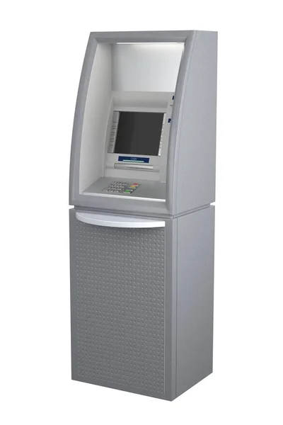 Máquina del cajero automático aislada en la ilustración blanca 3D —  Fotos de Stock