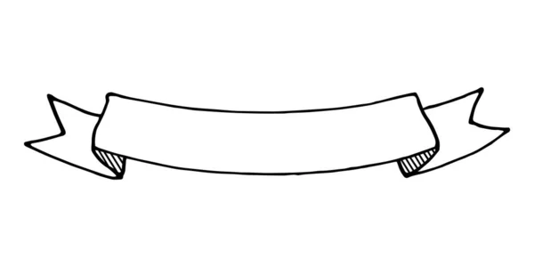 白を基調としたヴィンテージスタイルのバナーを手描き ベクターイラスト — ストックベクタ