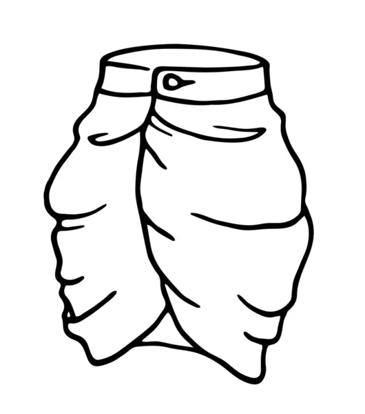 Ручной рисунок женщин юбка каракули изолированы на белом фоне — стоковый вектор