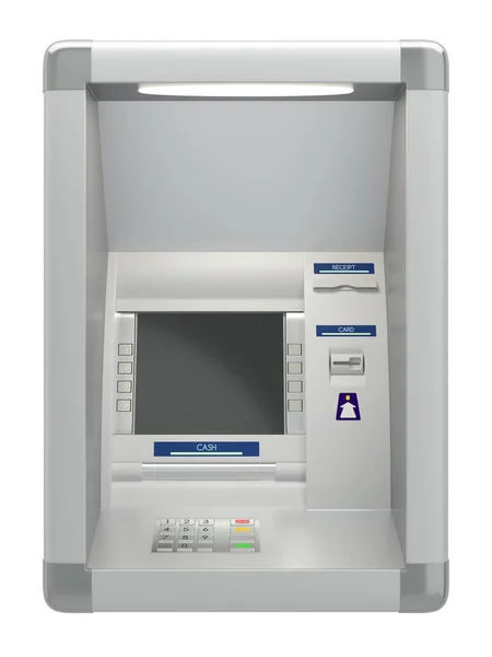 Atm machine on wall isolated on white background — Stock Photo, Image