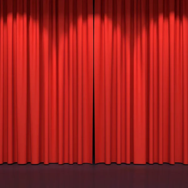 Red Stage Curtains Luxury Red Velvet Drapes Silk Drapery Realistic — Stock Photo, Image