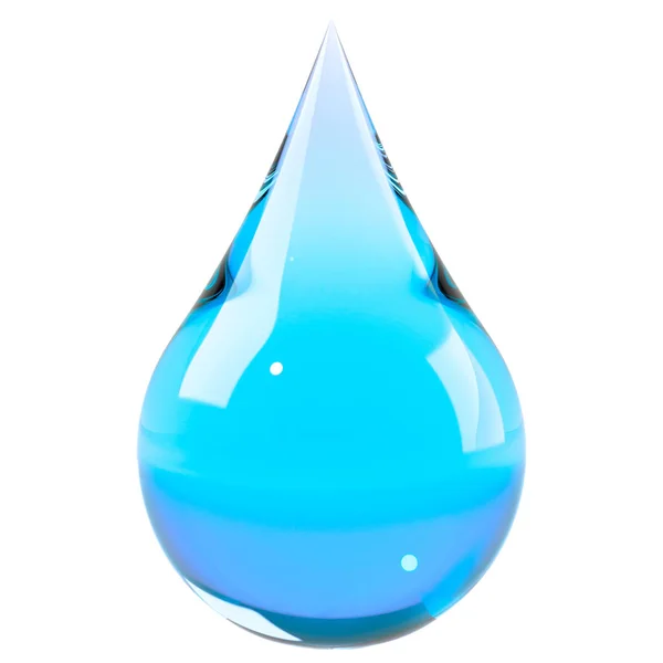 Падіння Води Ізольовано Білому Блакитна Рідина Врятуйте Воду Екологію Пийте — стокове фото