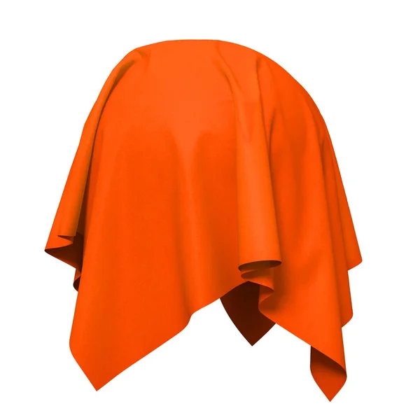 Sphere Covered Orange Silk Fabric Isolated White Background Surprise Award — Stock Photo, Image
