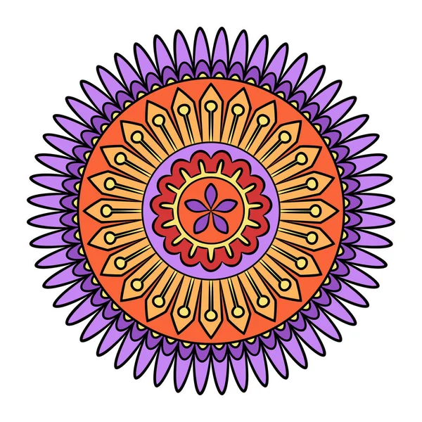 Fleur Caniche Élément Graphique Dessiné Main Mandala Boho Ethnique Art — Image vectorielle
