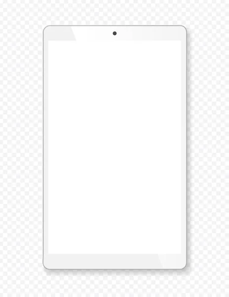Realistyczny Tablet Przenośny Współczesny Czarny Gadżet Cieniem Szeroki Format Element — Wektor stockowy