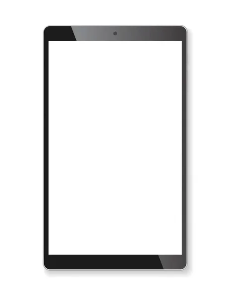 現実的なタブレットポータブルコンピュータ 現代のブラックガジェット カタログ ウェブサイト ブランクモックアップ デモテンプレート用のグラフィックデザイン要素 白い背景に隔離されている ベクターイラスト — ストックベクタ