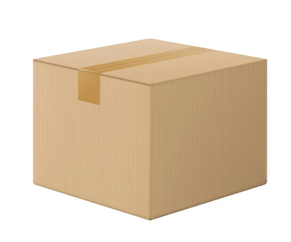 Caja de cartón realista, vista superior abierta — Vector de stock