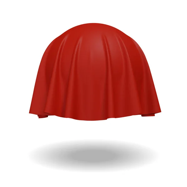 Boule Sphère Recouverte Tissu Rouge Isolée Sur Fond Blanc Concept — Image vectorielle