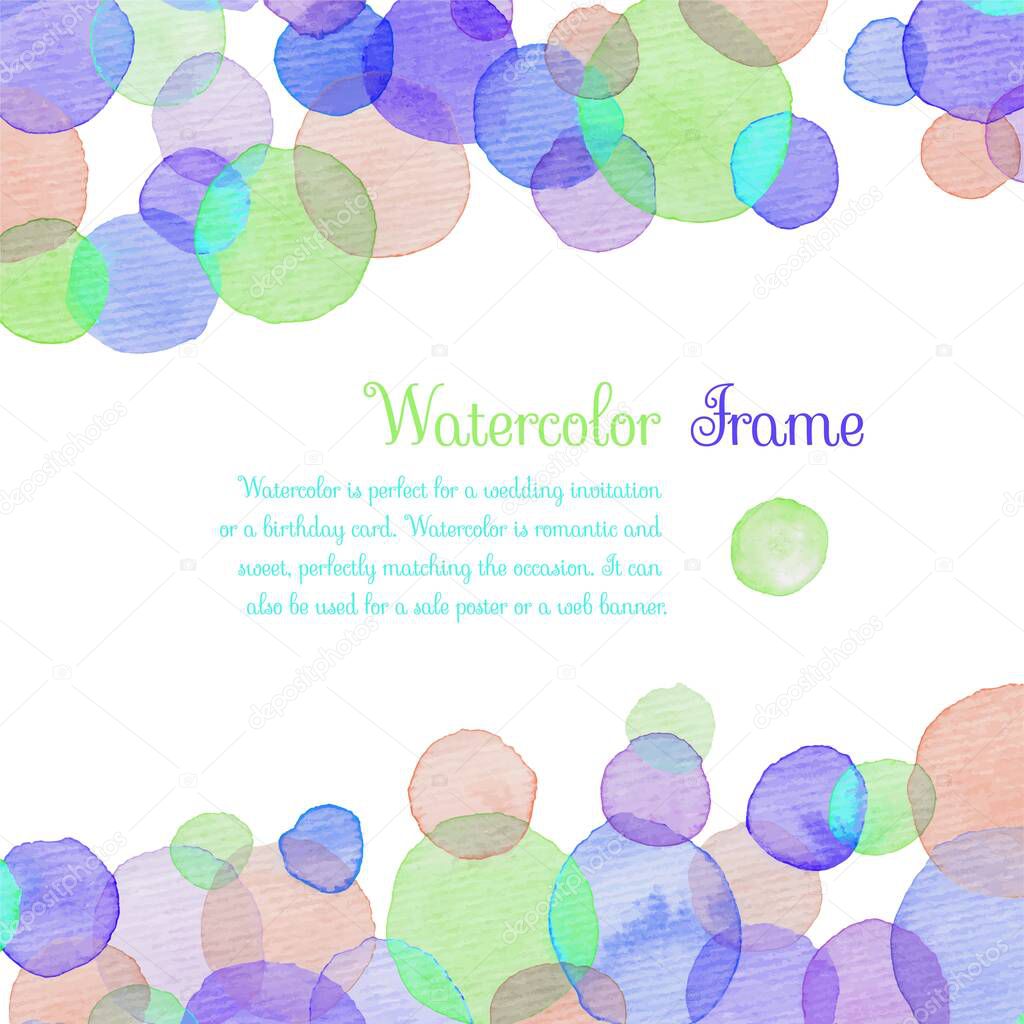 Watercolor banners greeting cards with colorful circle banners