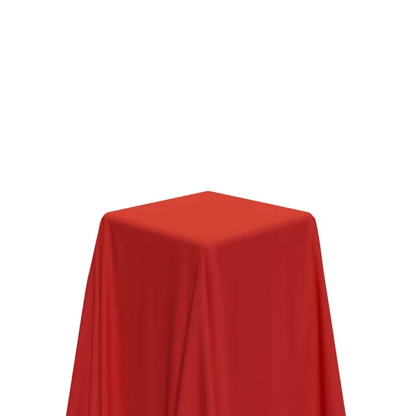Tela roja que cubre una ilustración vectorial de plantilla en blanco — Vector de stock