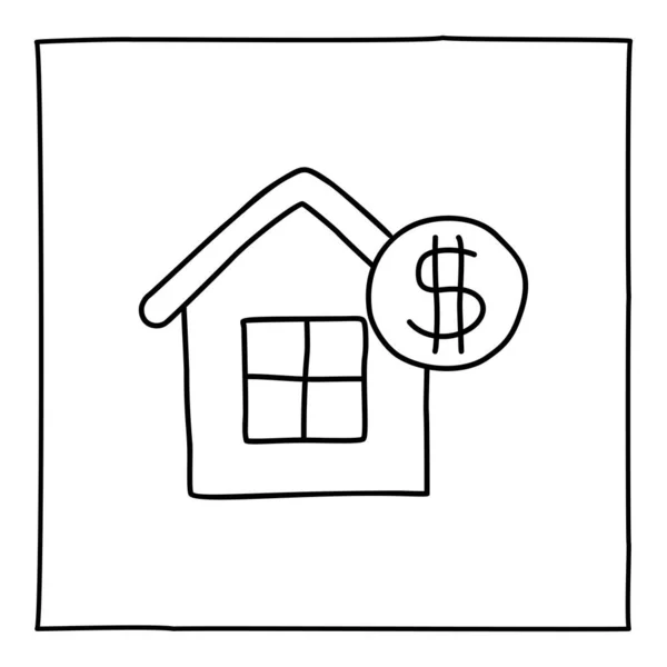 Doodle real estate house icon — Stock Vector