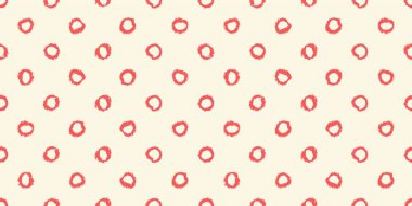 Polka noktasız desenli, elle boyanmış daireler. Vektör illüstrasyonu