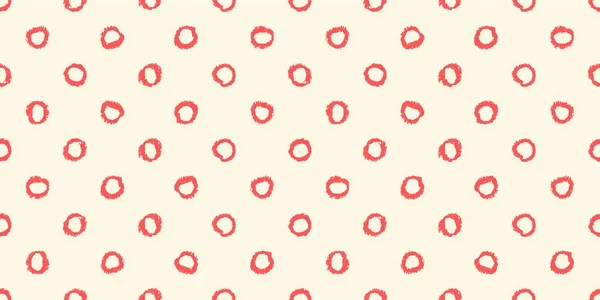 Polka Dot Sömlöst Mönster Med Handmålade Cirklar Vektorillustration — Stock vektor