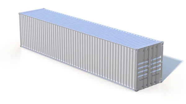 Metallic ship cargo container isolated on white background — Stock Photo, Image