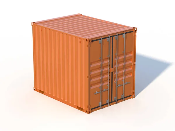 Metallische Schiffsfrachtcontainer isoliert 3D-Illustration — Stockfoto