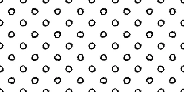 Polka dot seamless pattern with hand painted circles — стоковый вектор