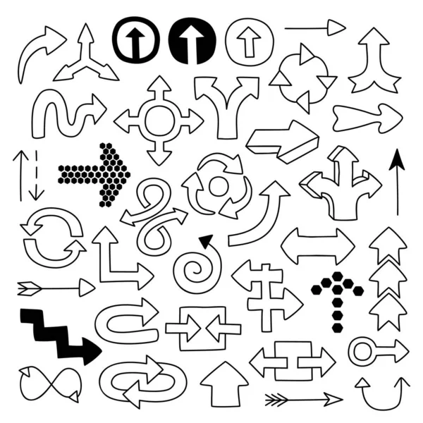 Doodle pijl symbolen set — Stockvector