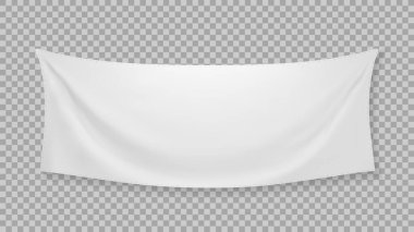 Şeffaf gölgeli beyaz tekstil afişi