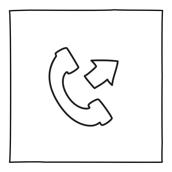 Телефон Doodle Значок Вихідного Дзвінка Або Логотип Рука Намальована Тонкою — стоковий вектор