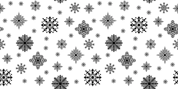 Patrón sin costuras de Navidad con copos de nieve dispersos — Vector de stock