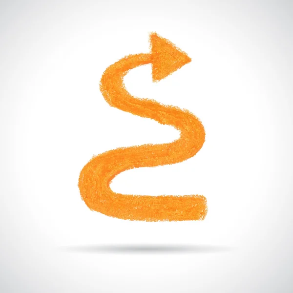 Orange curved arrow. — Stock Vector