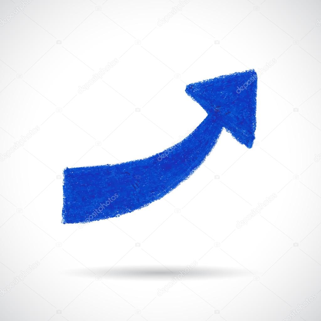 Blue curved arrow.