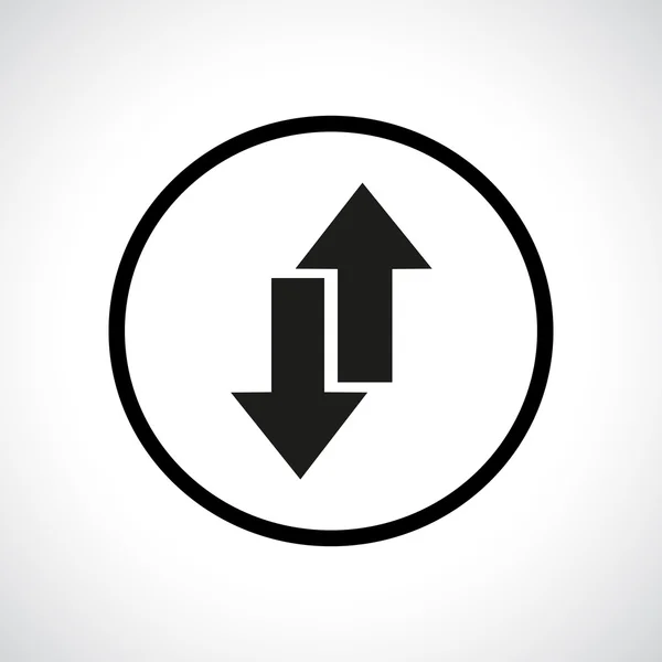 Download und upload-Symbol im Kreis. — Stockvektor