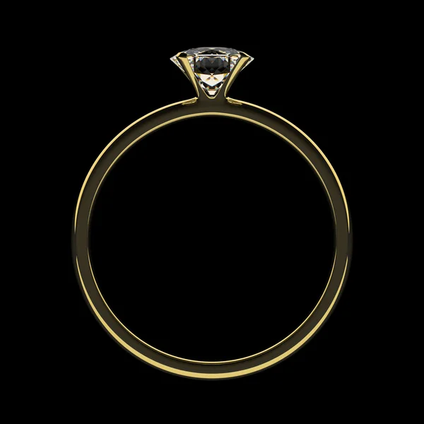 Golden ring med diamant. — Stockfoto
