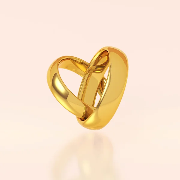 Dwa Złote Pierścienie Ślubne — Zdjęcie stockowe