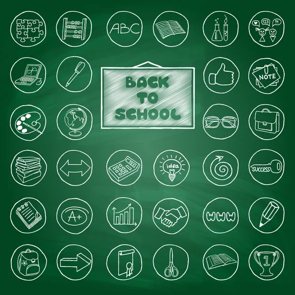 Doodle iskola gombok — Stock Vector