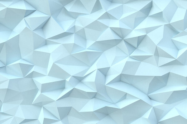 Abstract teal color triangles background, 3d render illustration